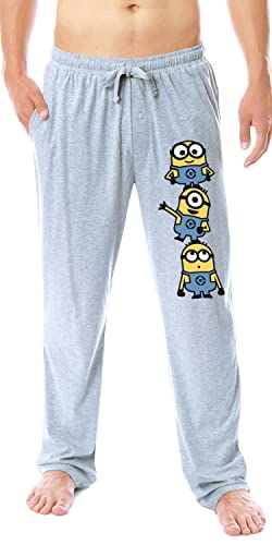 Despicable Me Mens' Minions Chibi Character Soft Sleep Pajama Pants (Large) Grey von INTIMO