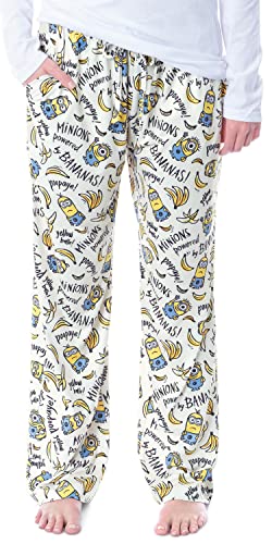 Despicable Me Womens' Minions Powered by Bananas Sleep Pajama Pants (Large) White von INTIMO