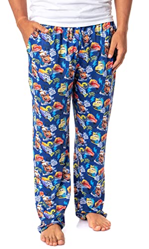 Disney Mens' Cars Movie Film Icons Characters Lightning McQueen Mater Sally Carrera Luigi Sleep Pajama Pants (X-Large) Blue von INTIMO