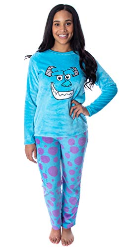 Disney Women's Monsters Inc. Sulley Embroidered Character Face Plush Fleece 2 Piece Pajama Set (XL) von INTIMO