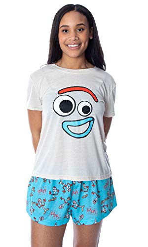 Disney Women's Toy Story Forky Shirt and Sleep Shorts Loungewear 2 Piece Pajama Set (X-Large) von INTIMO