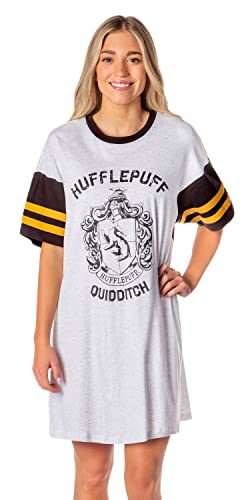 Harry Potter Damen Hogwarts All Houses Quidditch Nachthemd Pyjama Shirt Kleid, Hufflepuff, Large von INTIMO