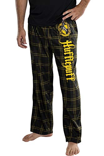 Harry Potter Herren-Pyjamahose mit Hauswappen, kariert, alle 4 Häuser Gryffindor, Ravenclaw, Slytherin, Hufflepuff, Hufflepuff, X-Large von INTIMO