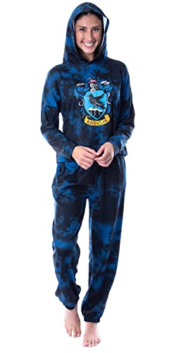 Harry Potter Womens' Hogwarts Houses Tie Dye Hooded Jogger Set-Ravenclaw (Large) von INTIMO