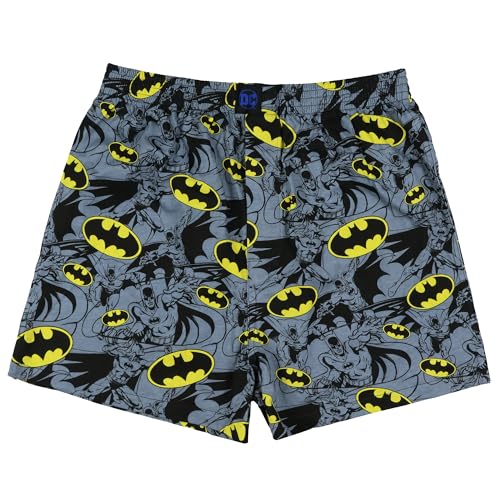 INTIMO DC Comics Batman Boxershorts Herren Action Poses Bat Signal Logo Unterwäsche, GRAU, Small von INTIMO