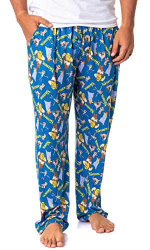 INTIMO DreamWorks Shrek Mens' Characters Donkey Fiona Gingerbread Man Pinocchio Sleep Pajama Pants (Large) Blue von INTIMO