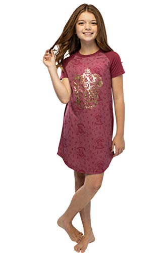 INTIMO Harry Potter Girls' Foil Print Hogwarts Houses Short Sleeve Raglan Nightgown - Gryffindor (16) von INTIMO