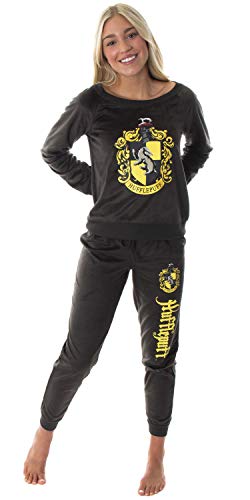 INTIMO Hogwart Castle House von Harry Potter Junioren Hufflepuff Crest Fleece Jogger Pyjama Set (3XL) von INTIMO