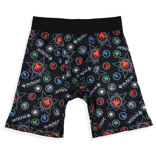 INTIMO Magic The Gathering Boxershorts für Herren, Element-Mana-Logo-Design, eng anliegende Passform, Schwarz, XX-Large von INTIMO