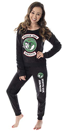 INTIMO Riverdale Juniors 'Southside Serpents TV-Show 2-teiliges, flauschiges Loungewear-Joggerhosen-Pyjama-Set von INTIMO