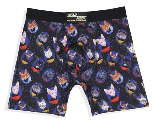INTIMO Star Trek Herren-Boxershorts The Next Generation Cat Characters Unterwäsche Schlafshorts, Schwarz, Medium von INTIMO