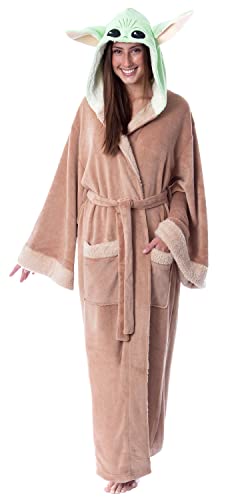INTIMO Star Wars The Mandalorian Grogu Costume Adult Robe Hooded Bathrobe Men Women L/XL, braun von INTIMO