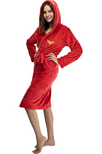 Intimo Wonder Woman Juniors Bademantel mit Kapuze, Bestickt - Rot - Small-Medium von INTIMO
