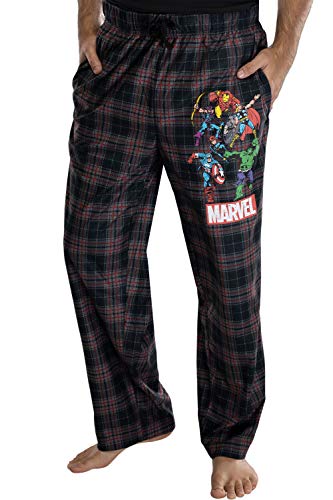 Marvel Comics Herren Avengers Plaid Loungewear Pyjamahose - Schwarz - Large von INTIMO