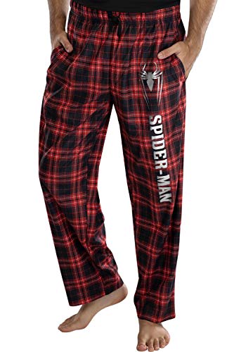 Marvel Comics Men's Spider-Man Logo Plaid Lounge Pants Sleepwear Pajama Pants (2XL) von INTIMO