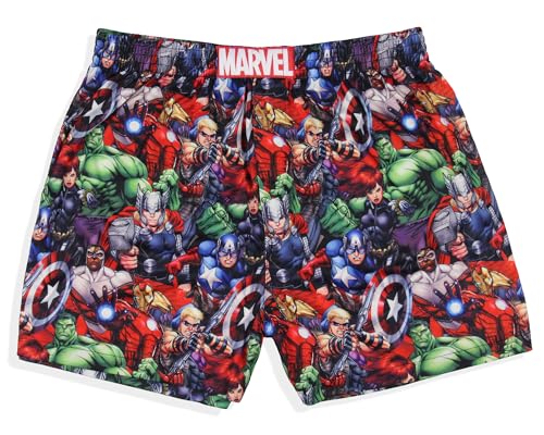 Marvel Herren Avengers Superhelden-Charaktere Repeat Print Boxershorts Unterwäsche, Mehrfarbig, Large von INTIMO