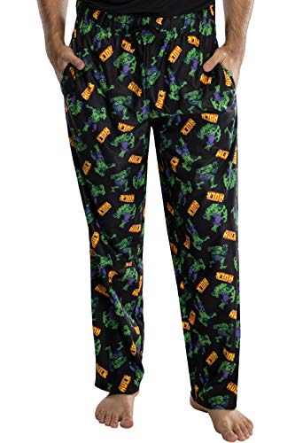 Marvel Herren Schlafanzughose The Incredible Hulk All Over Print Lounge - Schwarz - XXX-Large von INTIMO