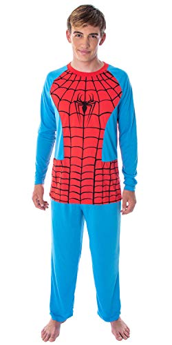 Marvel Men's Spiderman Classic Superhero Costume Raglan Shirt and Pants 2 Piece Pajama Set (2XL) von INTIMO