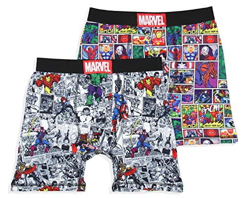 Marvel Mens' 2 Pack Vintage Superhero Comic Underwear Briefs Boxershorts (Large) von INTIMO