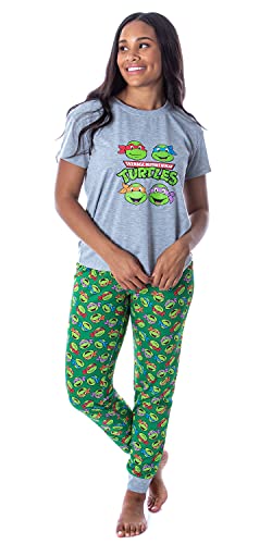 Nickelodeon Damen Teenage Mutant Ninja Turtles 2-teiliges Pyjama-Set Jogger, Mehrfarbig, L von INTIMO