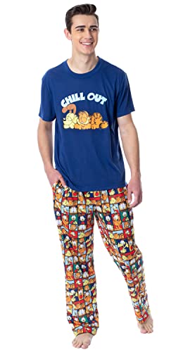 Nickelodeon Mens' Garfield Odie Comic Strip Chill Out Sleep Pajama Set (Large) von INTIMO
