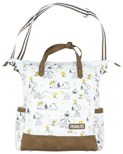 INTIMO Peanuts Convertible Totepack Snoopy und Woodstock Rucksack mit Tragegriffen und Schultergurt, Kunstleder-Untertasche von INTIMO
