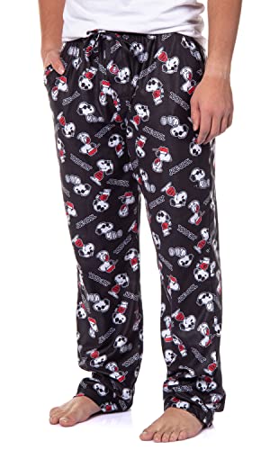 Peanuts Herren Joe Cool Snoopy Charakter Tossed Print Schlaf-Pyjamahose, Schwarz, XX-Large von INTIMO