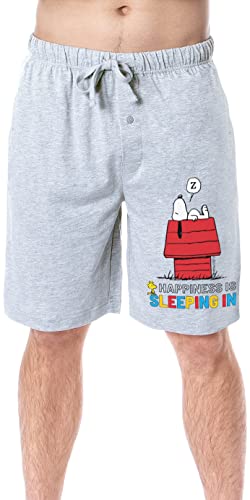 Peanuts Mens' Snoopy Happiness is Sleeping in Character Sleep Pajama Shorts (X-Large) Grey von INTIMO