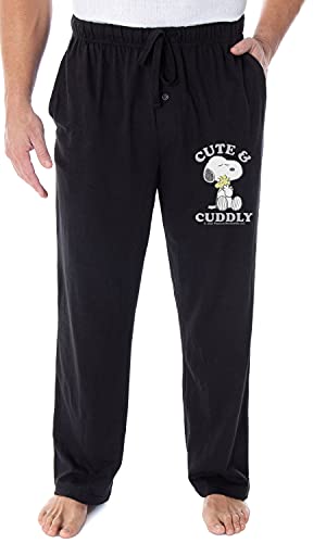 Peanuts Mens' Snoopy Woodstock Cute and Cuddly Sleep Pajama Pants (XXL) Black von INTIMO