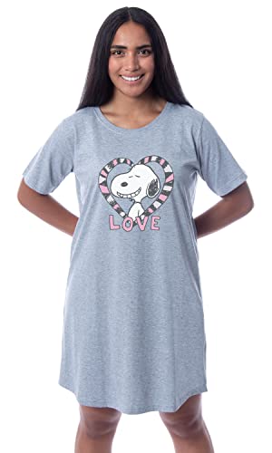 Peanuts Womens' Snoopy Fresh And New Character Nightgown Sleep Pajama Shirt (X-Large) Grey von INTIMO