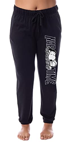 Peanuts Womens' Snoopy Nap Time Character Comic Sleep Jogger Pajama Pants (Medium) Black von INTIMO