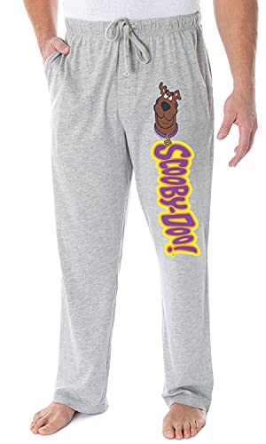 Scooby Doo Men's Scooby-Doo Head Cartoon Script Logo Loungewear Sleep Bottoms Pajama Pants (Small) Heather Grey von INTIMO