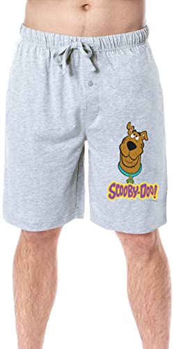 Scooby-Doo Mens' Cartoon Title Logo Face Character Sleep Pajama Shorts (Medium) Grey von INTIMO