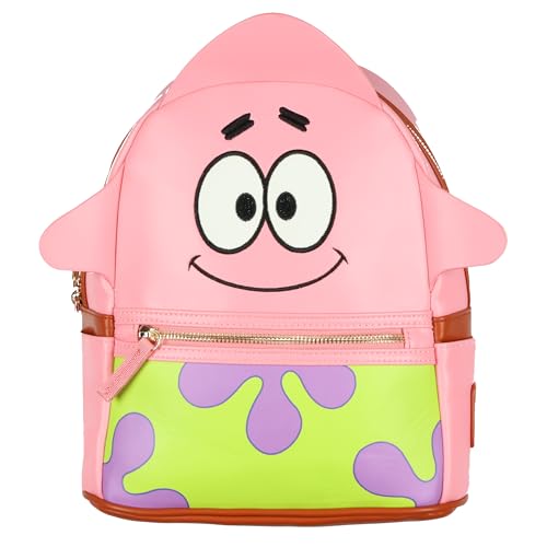 INTIMO SpongeBob Schwammkopf Mini-Rucksack, Patrick besticktes Gesicht mit 3D-Sternstrahlen, Geldbörse, Reisetasche von INTIMO