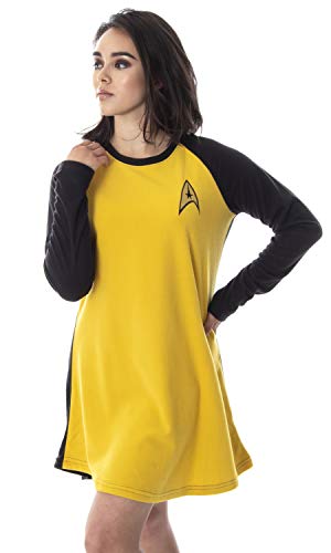 Star Trek Original Series Women's Juniors Costume Raglan Sleep Shirt Nightgown Pajama Top (Kirk, XS) von INTIMO