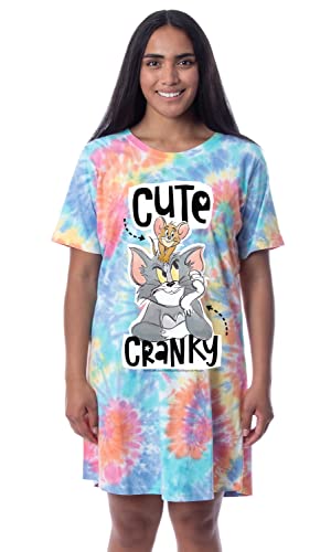 Tom And Jerry Womens' Cute Cranky Tie-Dye Nightgown Sleep Pajama Shirt (XX-Large) von INTIMO