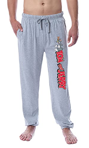 Tom and Jerry Herren-Schlafanzughose mit Vintage-Charakteren, Logo, Schlafhose, Pyjamahose, grau, XXX-Large von INTIMO