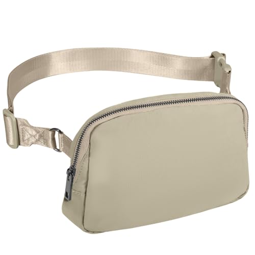 INTINI Gürteltasche für Damen, große Bauchtasche, modische Umhängetasche, Herren, Hüfttasche, Brusttasche, Reisen, Laufen, Wandern, Workout, Khaki von INTINI