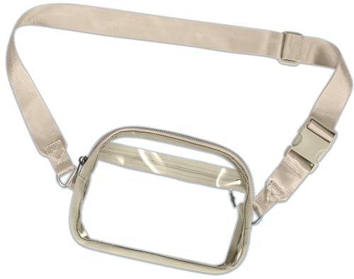 INTINI Transparente Bauchtasche, Stadion-zugelassene Umhängetasche, Geldbörsen für Damen, transparente Brusttasche, Khaki von INTINI