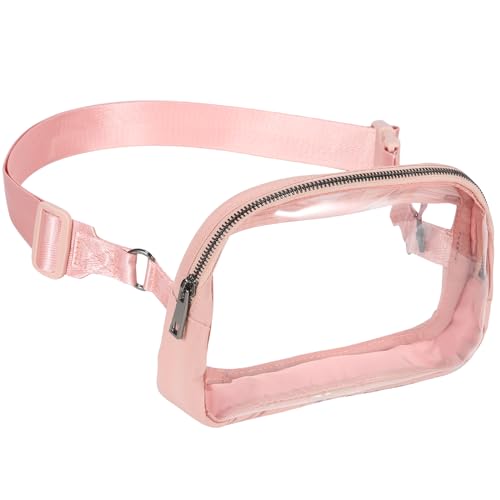 INTINI Transparente Bauchtasche, Stadion-zugelassene Umhängetasche, Geldbörsen für Damen, transparente Brusttasche, Pink von INTINI