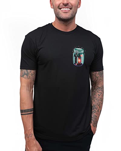 INTO THE AM Premium Graphic Tees Herren - Coole Shirts Design T-Shirts S - 4XL, Lunar Harvest II leuchtet im Dunkeln, Mittel von INTO THE AM