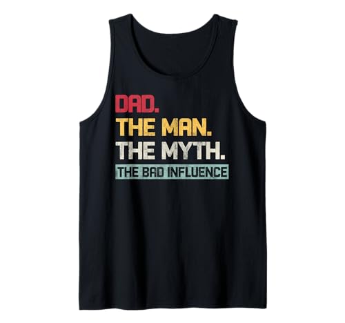 Vintage Dad The Man The Myth The Bad Influence Retro Spruch Tank Top von INTO THE AM