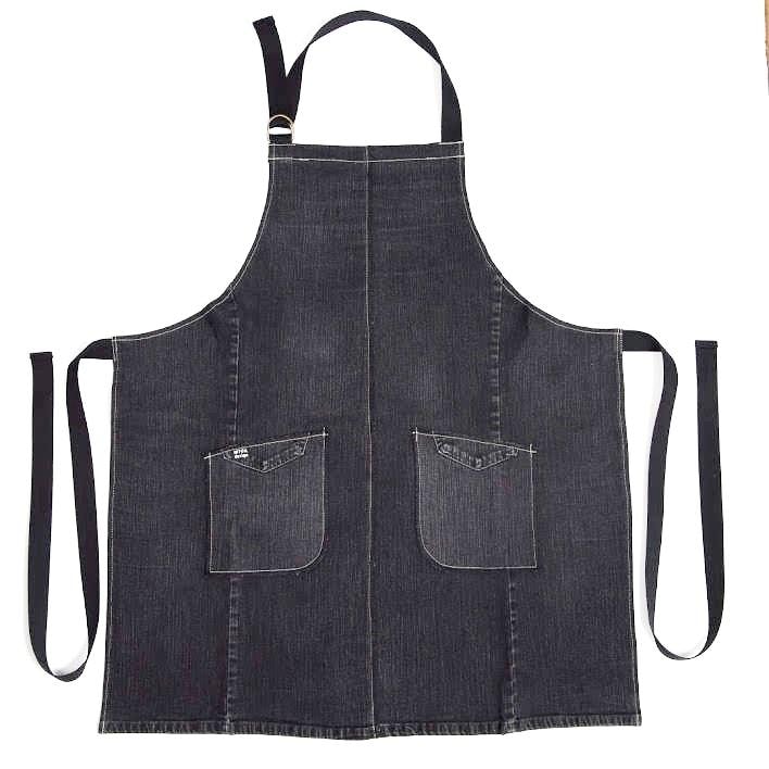 Denim Schürze Aus Upcycled Jeans, Grau Denim Schürze Aus Upcycled Jeans, Grau von INTOAdesign