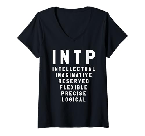 Damen INTP Introvert Persönlichkeit T-Shirt T-Shirt mit V-Ausschnitt von INTP Introvert Personality Apparel