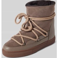 INUIKII Lederstiefel mit Label-Schriftzug in Taupe, Größe 39 von INUIKII
