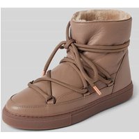 INUIKII Lederstiefel mit Label-Stitching in Taupe, Größe 41 von INUIKII