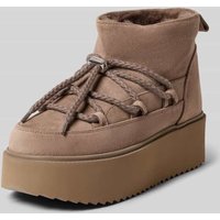 INUIKII Snow Boots aus Leder mit Plateausohle in Taupe, Größe 36 von INUIKII