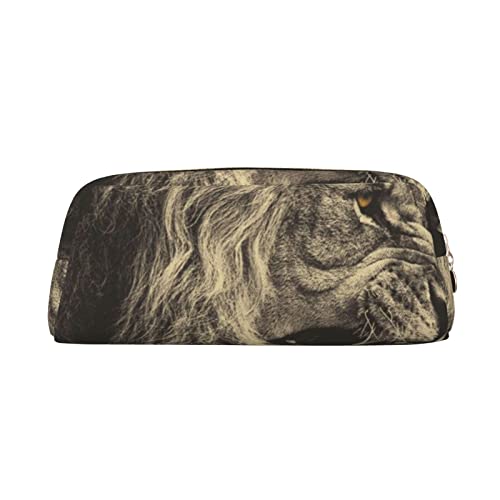 INVEES Cool Lion Federmäppchen mit Reißverschluss und Schaumstoffpolsterung, für Schule, Büro und Reisen, gold, Einheitsgröße, Taschen-Organizer von INVEES