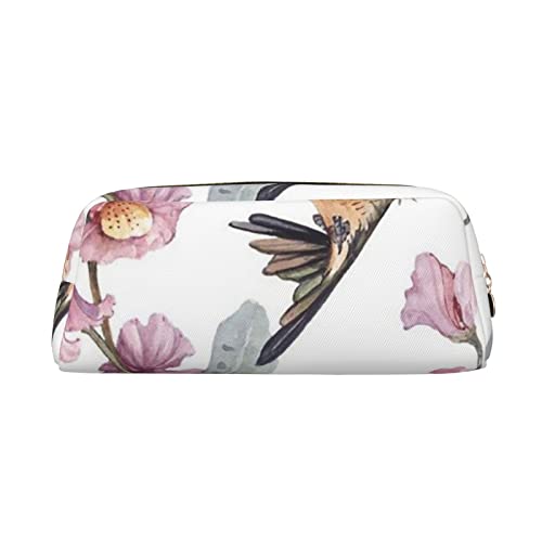 INVEES Spring Bird Federmäppchen aus Leder mit Reißverschluss und Schaumstoffpolsterung für Schule, Büro und Reisen, gold, Einheitsgröße, Taschen-Organizer von INVEES