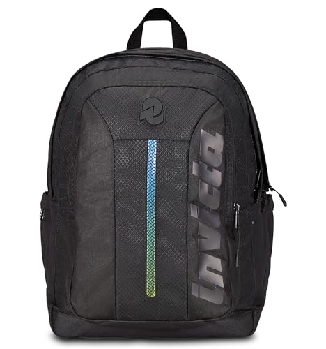 Invicta Jelek Up Schulranzen, Tagesrucksack, Rucksack mit Trinkflaschenfach, Laptopfach, Extra Platz - 38 LT - Unisex, für Schule, Sport und Freizeit, Uni, schwarz - Mädchen Jungen von Invicta